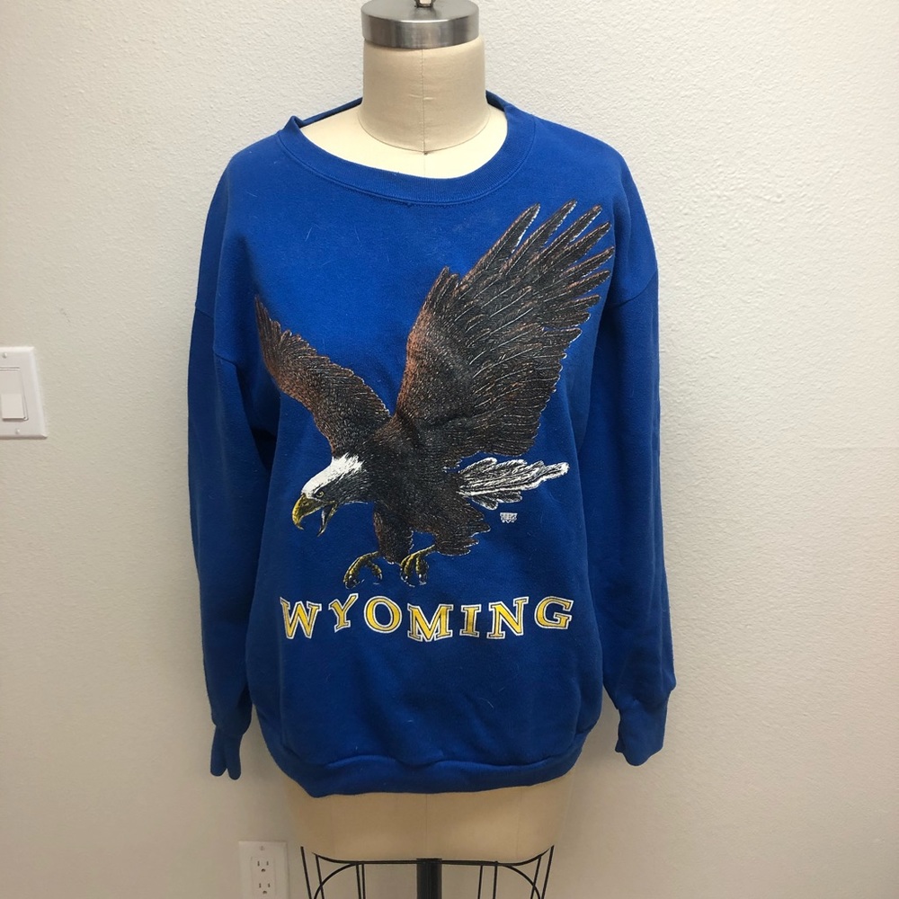 Vintage eagle Wyoming blue sweatshirt size L